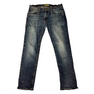 GUESS Men’s Vermont Slim Mid Wash Denim Jeans Distressed 36